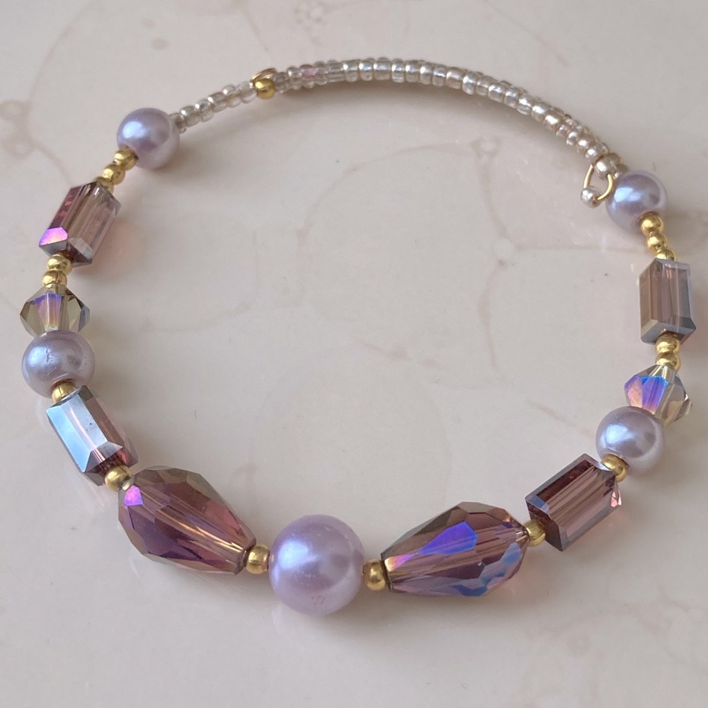 Mauve Crystal “Bow” Bracelet